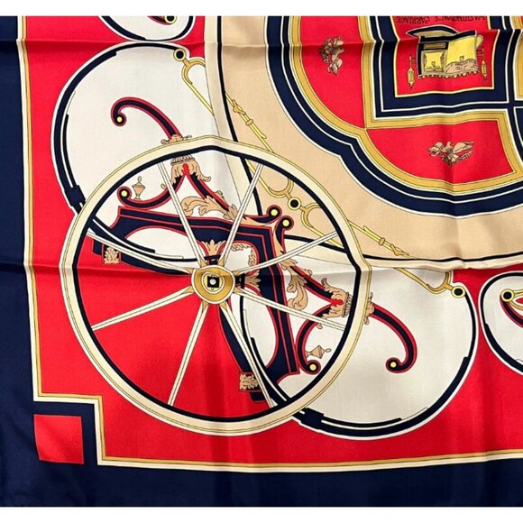 Authentic RARE! Hermes Washington's Carriage Vintage 90cm Silk Scarf - Picture 3 of 7